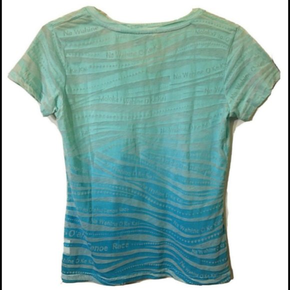 Happy Shirts Brand Hawaii Aqua Short Sleeves Sz M Na Wahine Vtg - Picture 4 of 12